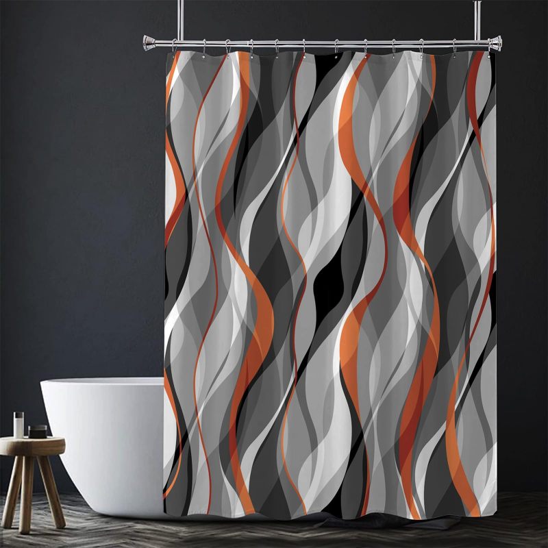 Shower Curtain 180*180cm Waterproof Fabric - Semi-Sheer Privacy Modern Shower Curtain for Home Hotel Bathroom Decor - Image 4