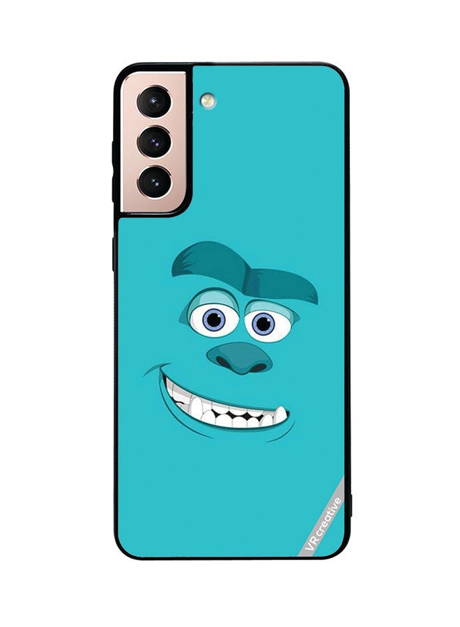 VR CREATIVE غطاء حماية واقٍ لهاتف سامسونج جالاكسي S21 5G بتصميم وحش أزرق متعدد الألوان - Image 1