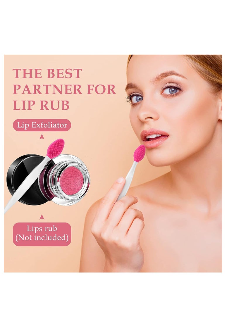 WLLHYF 5 Pcs Lip Scrub Brush Double-Sided Silicone Exfoliating Tool Mini Soft â€‹Lip Brush Cleaner for Men Women lightening dark lips Smoother Fuller Lip Appearance - Image 3