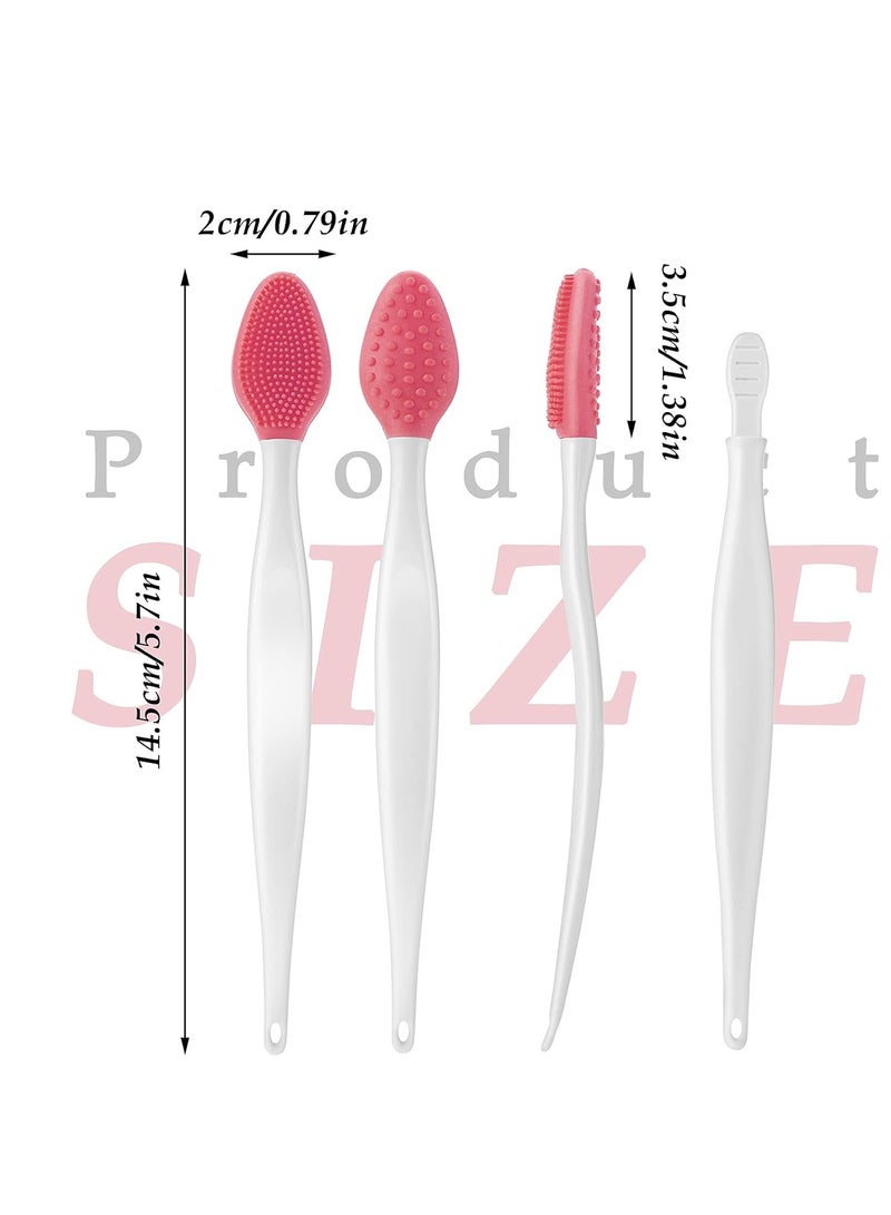 WLLHYF 5 Pcs Lip Scrub Brush Double-Sided Silicone Exfoliating Tool Mini Soft â€‹Lip Brush Cleaner for Men Women lightening dark lips Smoother Fuller Lip Appearance - Image 5