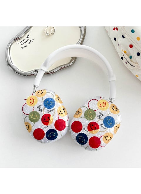 For Apple AirPods Max Protective Cover For Apple Headset Apm Protective Shell Earmuffs-Color:Smiley Shell Pattern