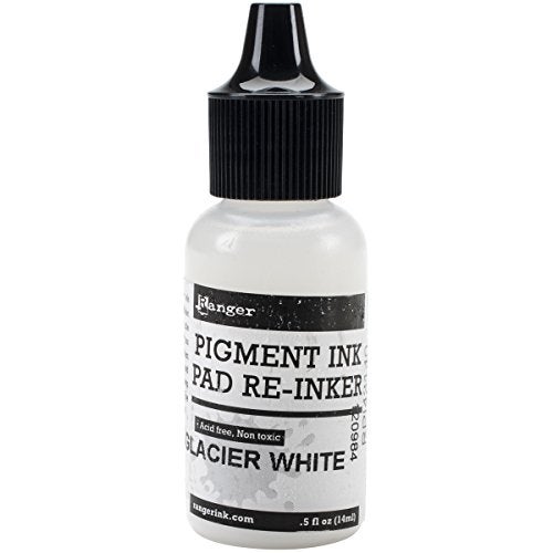 Ranger Pigment Ink 0.5 oz. reinker Bottle Glacier White - Image 1