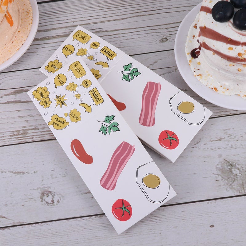 40 PCS Paper Cake Packaging Boxes Sandwich Containers Food Boxes Party Favors for Breakfast Toast (Colorful Pattern) - Image 1