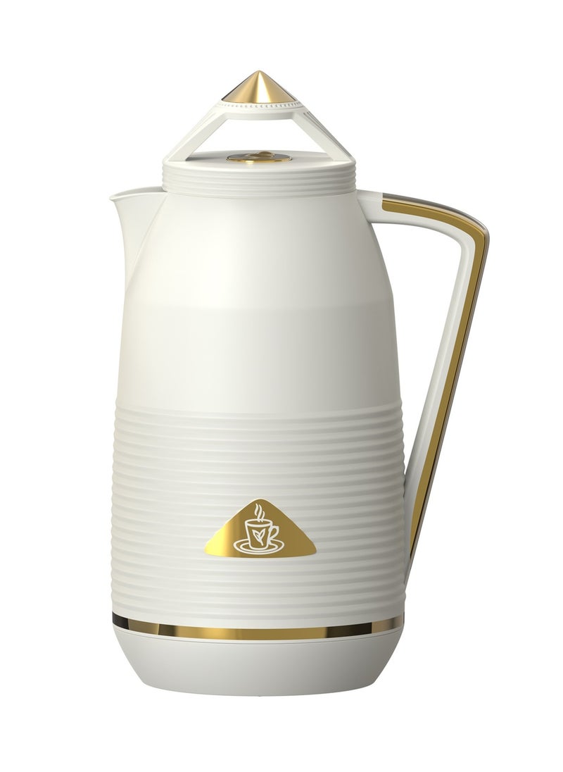 Home Maker 1.0L Ultra-Insulated Vacuum Flask - White | Spill-Proof & Easy Carry 