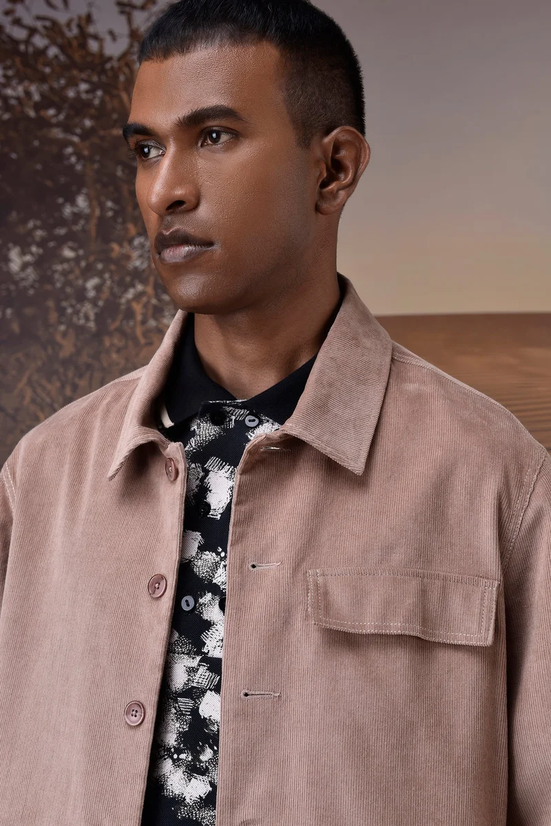 Genes Lecoanet Hemant Warm BeigeÂ Corduroy Bomber Jacket