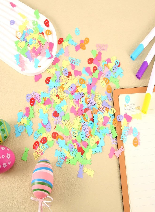 Lasuroa 400pcs Easter Confetti, Rabbit Egg Chicken Shaped Paper Confetti, Multicolor, Easter Occasion - Image 4