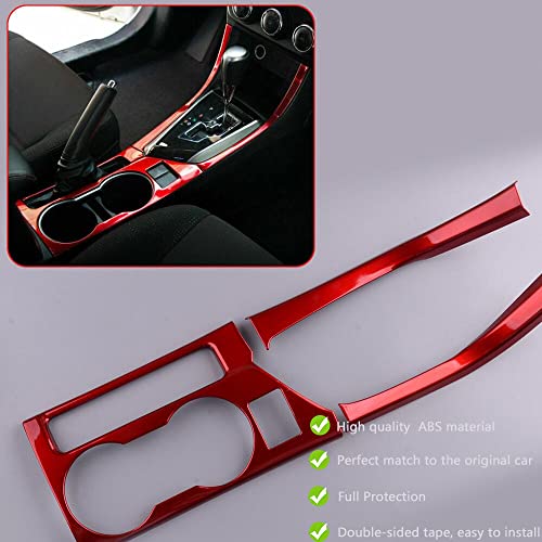 BOYOUS for Toyota Corolla 3PCS 2014 2015 2016 2017 2018 2019 ABS Center Console Gear Shift Panel Frame Cup Holder Cover Interior Decoration Trim Accessories, NOT FIT Corolla Hatchback (Wine Red) - Image 5
