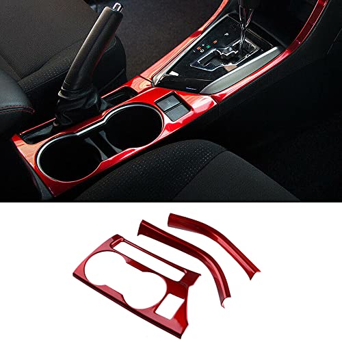 BOYOUS for Toyota Corolla 3PCS 2014 2015 2016 2017 2018 2019 ABS Center Console Gear Shift Panel Frame Cup Holder Cover Interior Decoration Trim Accessories, NOT FIT Corolla Hatchback (Wine Red) - Image 1