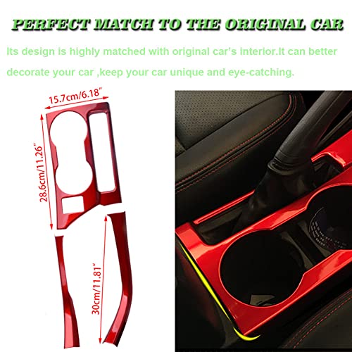 BOYOUS for Toyota Corolla 3PCS 2014 2015 2016 2017 2018 2019 ABS Center Console Gear Shift Panel Frame Cup Holder Cover Interior Decoration Trim Accessories, NOT FIT Corolla Hatchback (Wine Red) - Image 4