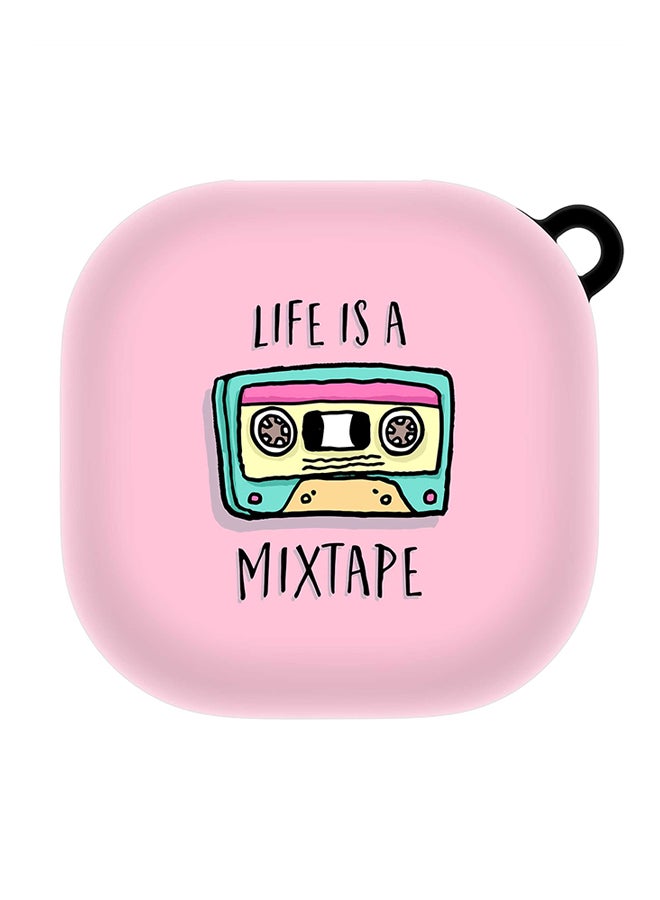 Stylizedd StylePods Custom Case Samsung Galaxy Buds Pro (2021) / Buds Live Case With Anti-Lost Keychain - Life is a mixtape - Image 1