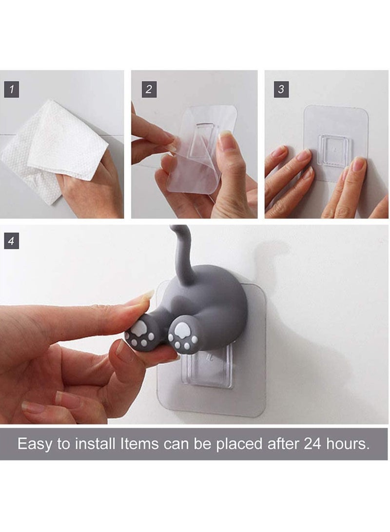 Excefore Wall Toothbrush Holder Cute Animal Adhesive Hooks Space-Saving Plugs Razor Holder Kids Family Sets for Bathroom Washroom and Kitchen (3 Pack) - Image 3