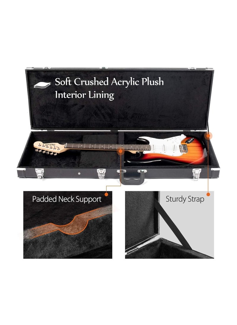 Mike Music Mike Music 40 inch electric guitar leather case with lock (Black)  - Image 4