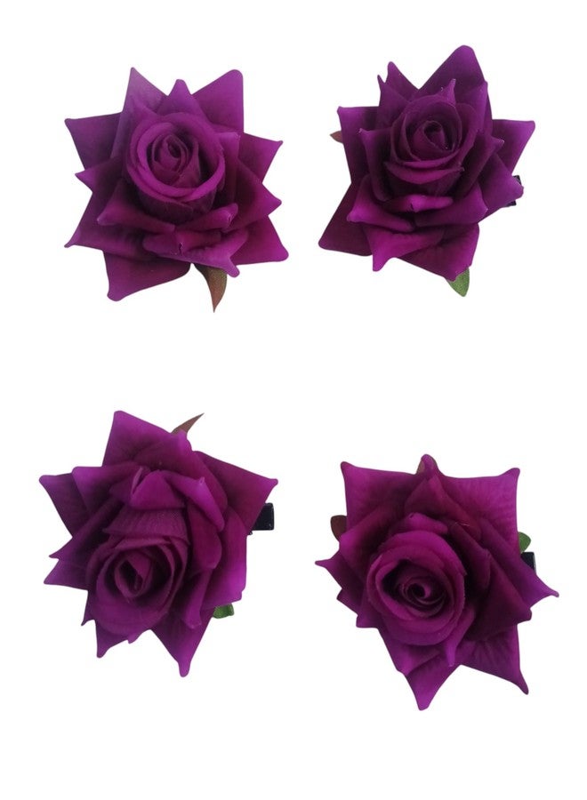 PRODUCTMINE® BIG ROSE ALLIGATOR CLIPS - PURPLE - 4 PC - Image 1