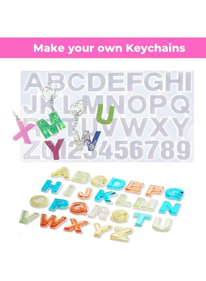 Oytra Resin Keychain Making Kit Set with Alphabet Mould Gold Flakes Materials Art Beginners Gift - Image 3