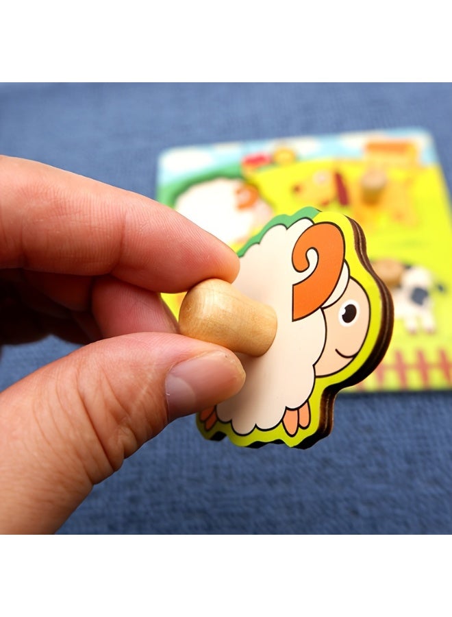 Montessori Wooden Peg Puzzles for Toddlers Ages 1-4 – Safe Educational Fine Motor Skill Toys with Chunky Knobs – Durable Learning Puzzle Set for Boys & Girls – Early Cognitive Development Gift - Image 5