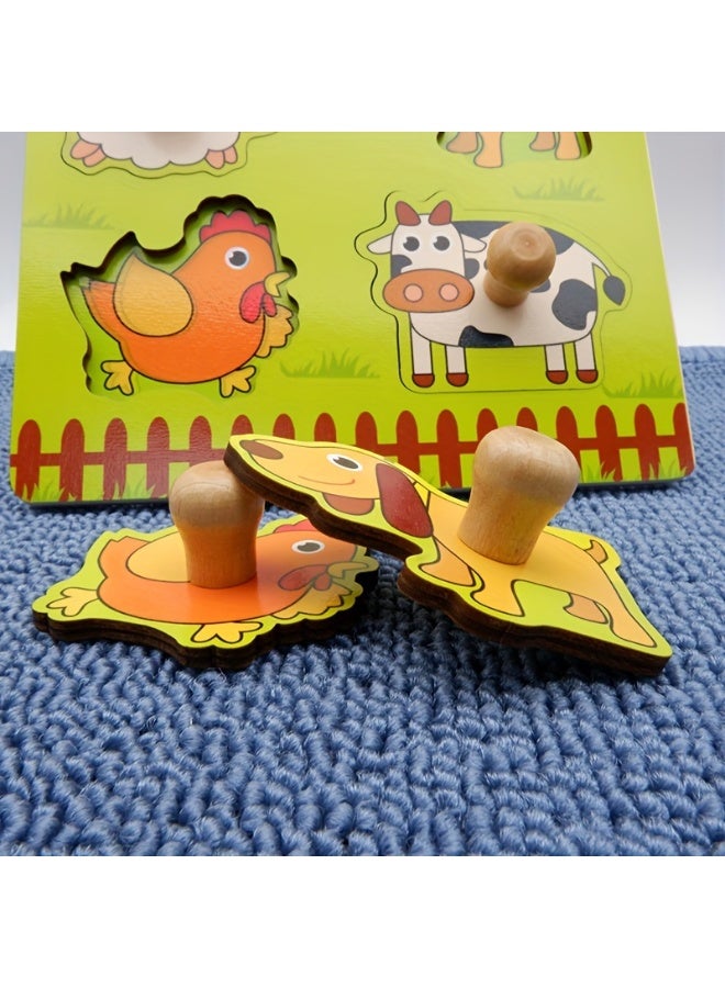 Montessori Wooden Peg Puzzles for Toddlers Ages 1-4 – Safe Educational Fine Motor Skill Toys with Chunky Knobs – Durable Learning Puzzle Set for Boys & Girls – Early Cognitive Development Gift - Image 4