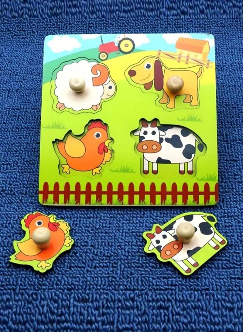 Montessori Wooden Peg Puzzles for Toddlers Ages 1-4 – Safe Educational Fine Motor Skill Toys with Chunky Knobs – Durable Learning Puzzle Set for Boys & Girls – Early Cognitive Development Gift - Image 2