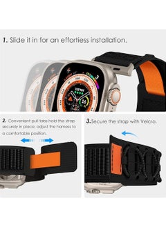 X-level Rugged Nylon Band for Apple Watch Ultra 2,Compatible with 49mm,45mm,44mm,42mm Models,Sport Solo Loop Velcro Woven Strap for iWatch Series 10 46mm,9 8 7 45mm,SE2 SE 6 5 4 44mm,3 2 1 42mm Black  - Image 3