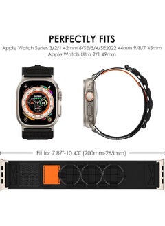 X-level Rugged Nylon Band for Apple Watch Ultra 2,Compatible with 49mm,45mm,44mm,42mm Models,Sport Solo Loop Velcro Woven Strap for iWatch Series 10 46mm,9 8 7 45mm,SE2 SE 6 5 4 44mm,3 2 1 42mm Black  - Image 4