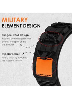 X-level Rugged Nylon Band for Apple Watch Ultra 2,Compatible with 49mm,45mm,44mm,42mm Models,Sport Solo Loop Velcro Woven Strap for iWatch Series 10 46mm,9 8 7 45mm,SE2 SE 6 5 4 44mm,3 2 1 42mm Black  - Image 5