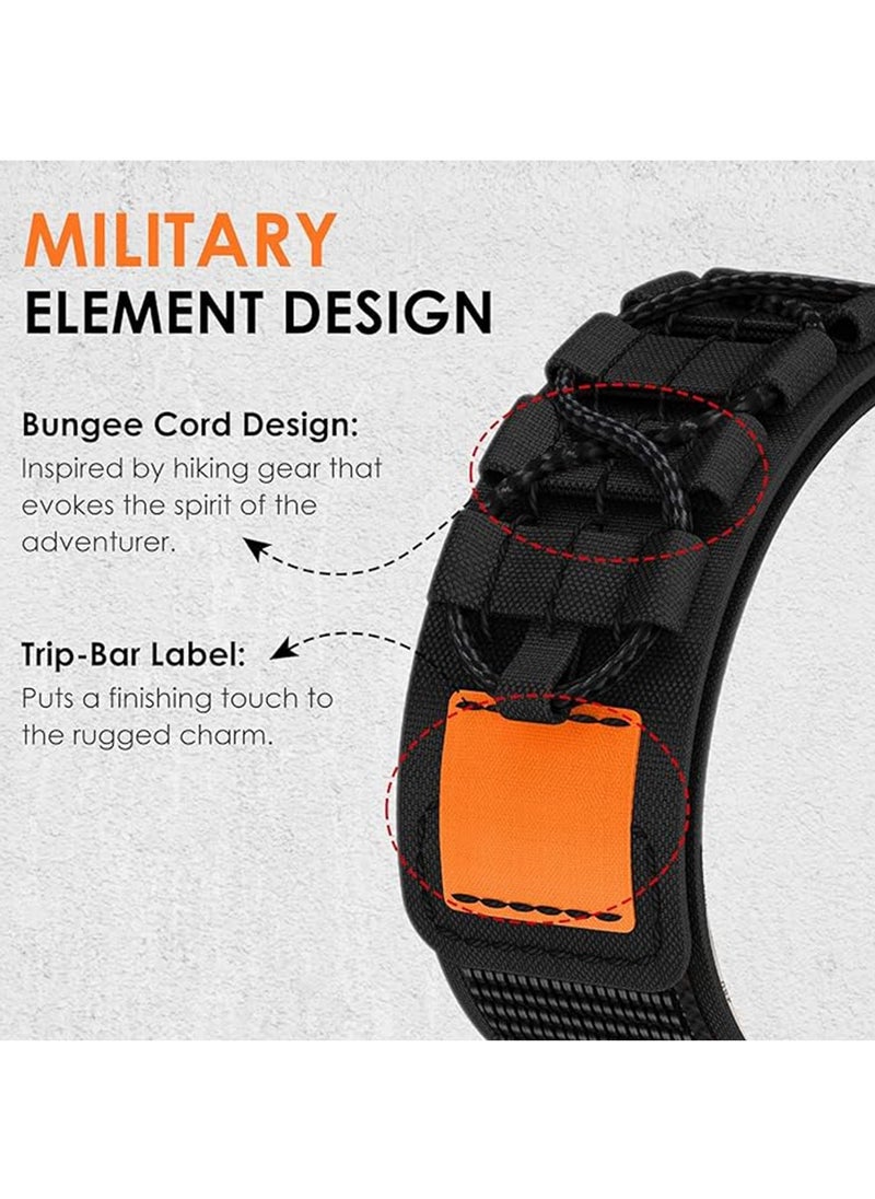 X-level Rugged Nylon Band for Apple Watch Ultra 2,Compatible with 49mm,45mm,44mm,42mm Models,Sport Solo Loop Velcro Woven Strap for iWatch Series 10 46mm,9 8 7 45mm,SE2 SE 6 5 4 44mm,3 2 1 42mm Black  - Image 5