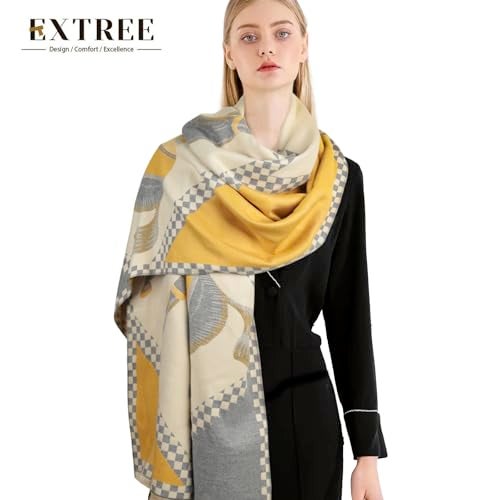 EXTREE Scarfs for Women Pashmina Silky Shawl Wrap for Evening Dressing Blanket Open Front Poncho Cape - Image 5