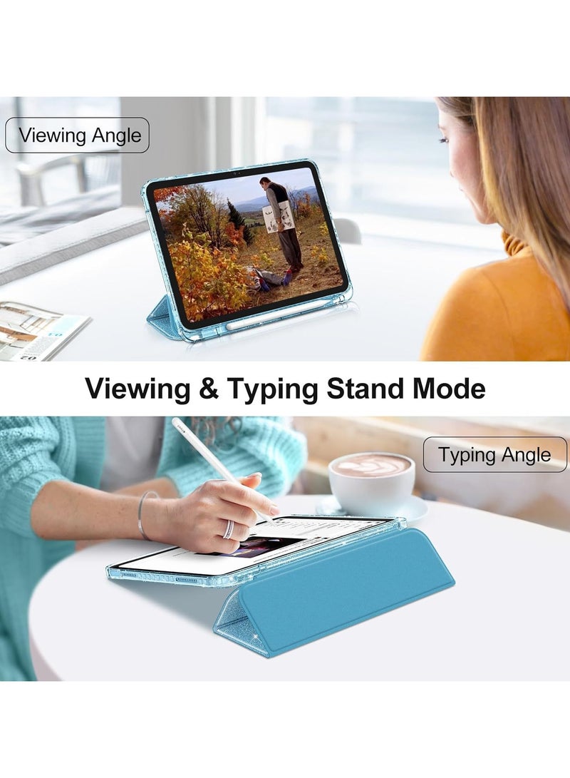 Acrylic Tablet Case for iPad Air 8 2026 (11 inch) M4, Tri-Fold Stand Cover with Pencil Holder, Auto Wake/Sleep - Image 4