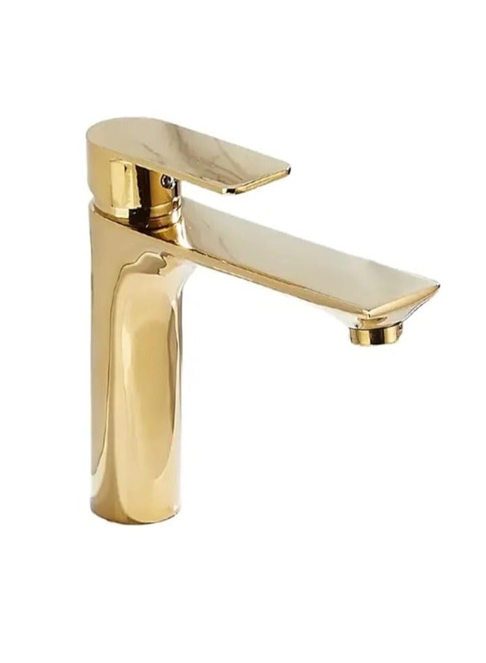 JAMS Wash Basin Mixer Faucet,Bathroom Basin Faucet,Water Mixer Kitchen Hot and Cold Water, Single Tap for Sink, Bathroom Sink Faucets with Included Hoses(GOLD) - Image 1