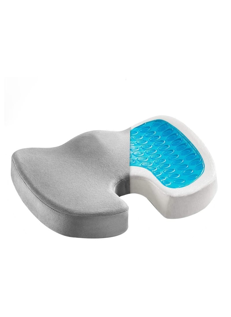 MUDISO Orthopedic Memory Foam Coccyx Seat Cushion for Tailbone Pain Relief For Office/Home Chair(Grey)  - Image 1