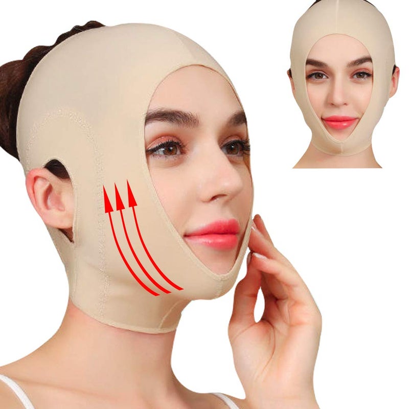 ZOQINI Reusable Chin Slimming Strap Face Lift Tape V Line Lifting Face Mask Double Chin Reducer Face Neck Slimmer Jawline Shaper Anti Snoring Snore Stopper (L) - Image 1