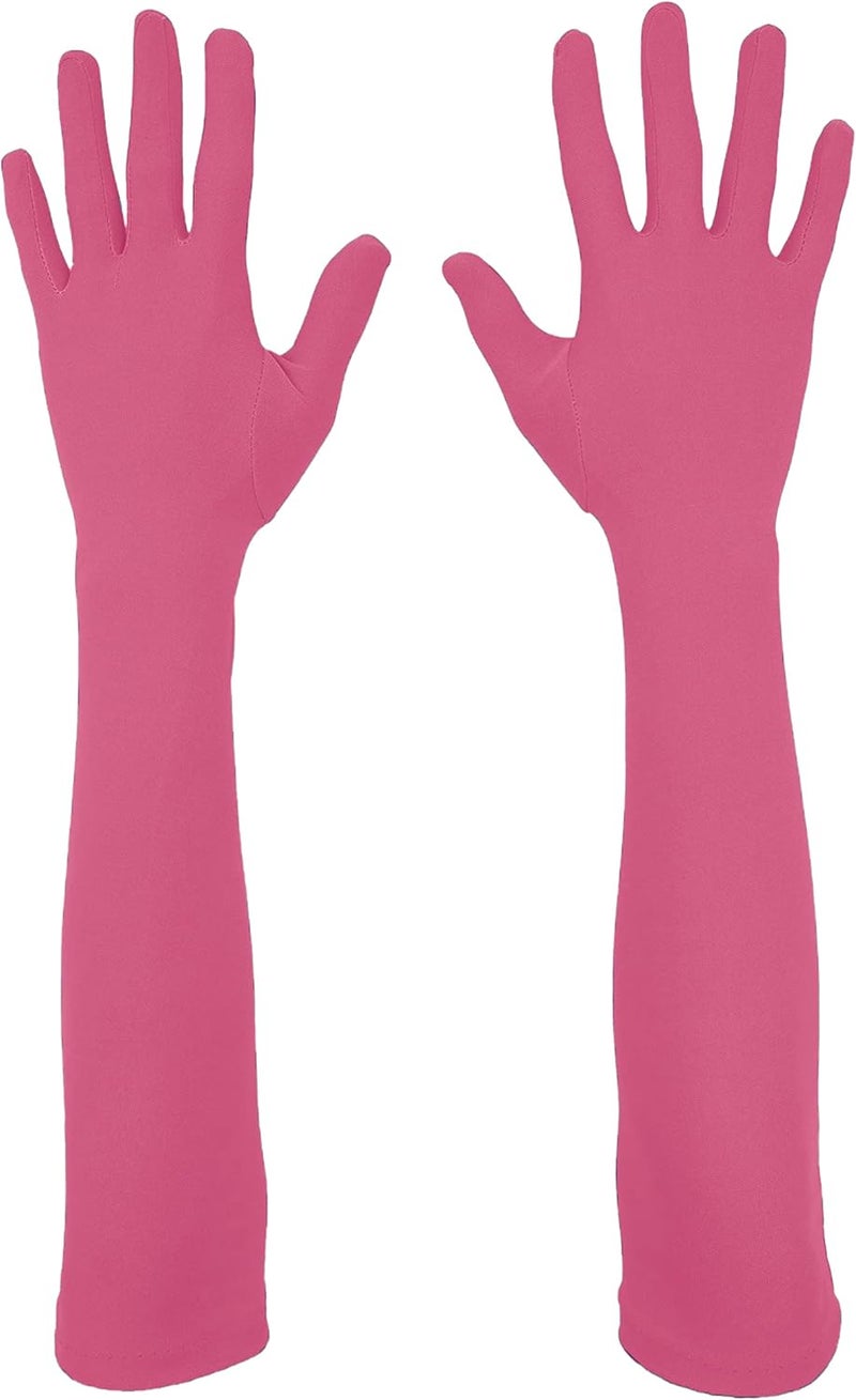 VSVO Unisex 17.7" Elbow Length Spandex Stretchy Costume Gloves Opera Party Bridal Dance Gloves - Image 1