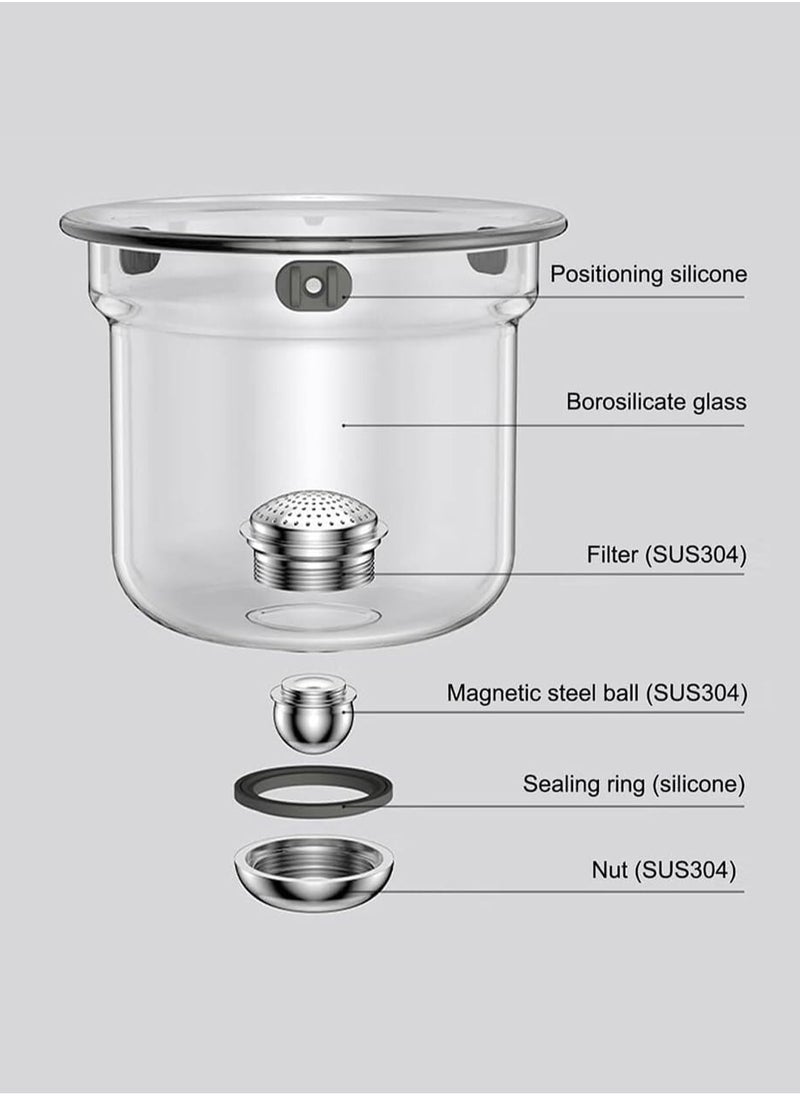 LOOPITYS 800ml Magnetic Filter Teapot - Glass Teapot, Easy to Separate Water | Harmony Teapot: Perfect for Tea Enthusiasts  - Image 4