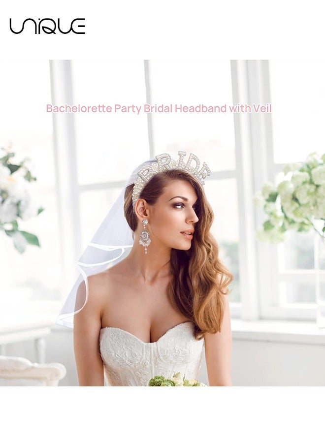 يونيك عصابة رأس العروس للعزوبية - حجاب العروس تو بي بيرل لحفلات الزفاف وديكورات حفلات العزوبية وإكسسوارات العروس - Image 5