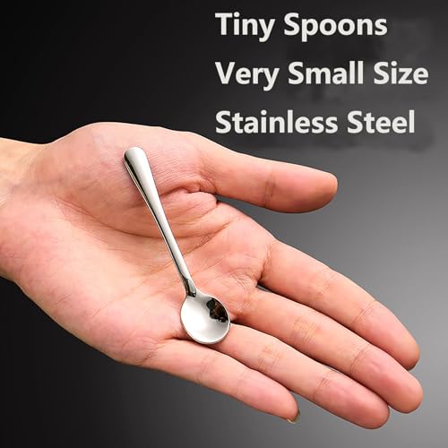 Asanta 8 PCS Tiny Stainless Steel Spoons for Spices Jars, Mini Size 2.87", Cute Small Stainless Steel Condiment Spoons for Spices, Salt, Sugar, Pepper, Honey, Asanta Fun Little Scoops - Image 4