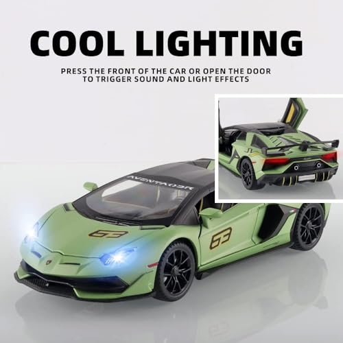 VARIYA ENTERPRISE® 1/24 Big Lamborghini Avantadoor SVJ63 Toy Car Metal Pull Back Diecast Car with Openable Door and Sound Light, Gifts Toys for Kids【 Colors As Per Stock 】 - Image 3