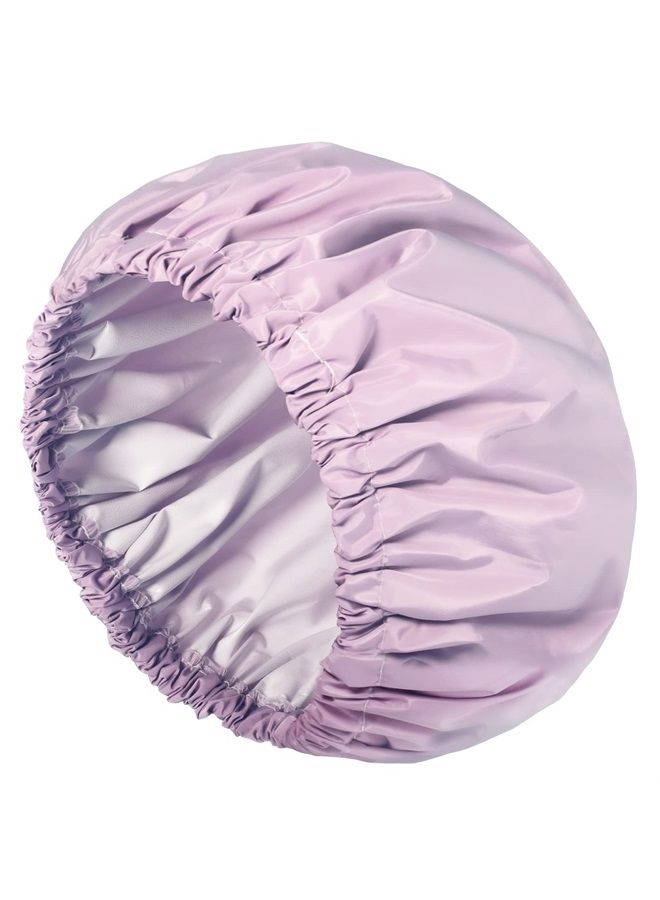 Aquior Shower Caps, Reusable Shower Cap for Women, Waterproof Layer Hair Cap, Large Size for All Hair Lengths,for Girls Spa Home Salon Use (Purple) - Image 1