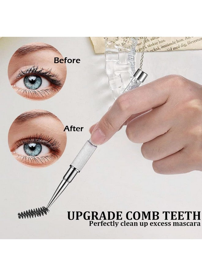 SKYPIA Eyelashes Comb Curlers Makeup Brush Mascara Brush Make Up Wands Eyebrow Brush With Cap Travel Accessories (White)… - Image 3