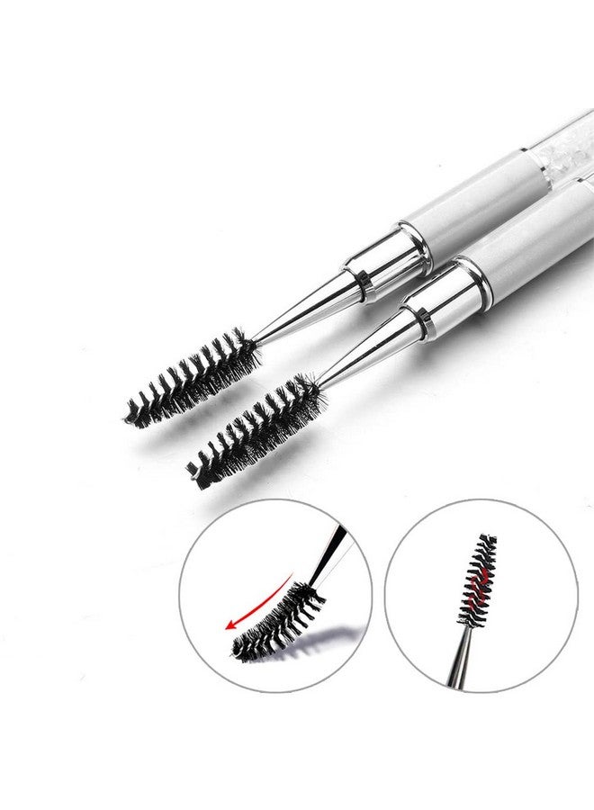SKYPIA Eyelashes Comb Curlers Makeup Brush Mascara Brush Make Up Wands Eyebrow Brush With Cap Travel Accessories (White)… - Image 5