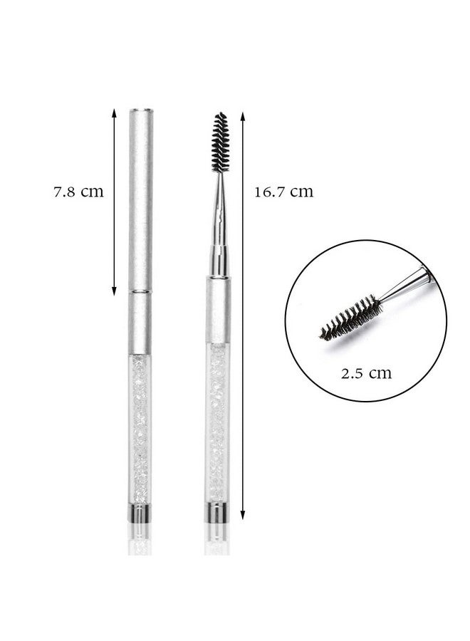 SKYPIA Eyelashes Comb Curlers Makeup Brush Mascara Brush Make Up Wands Eyebrow Brush With Cap Travel Accessories (White)… - Image 2