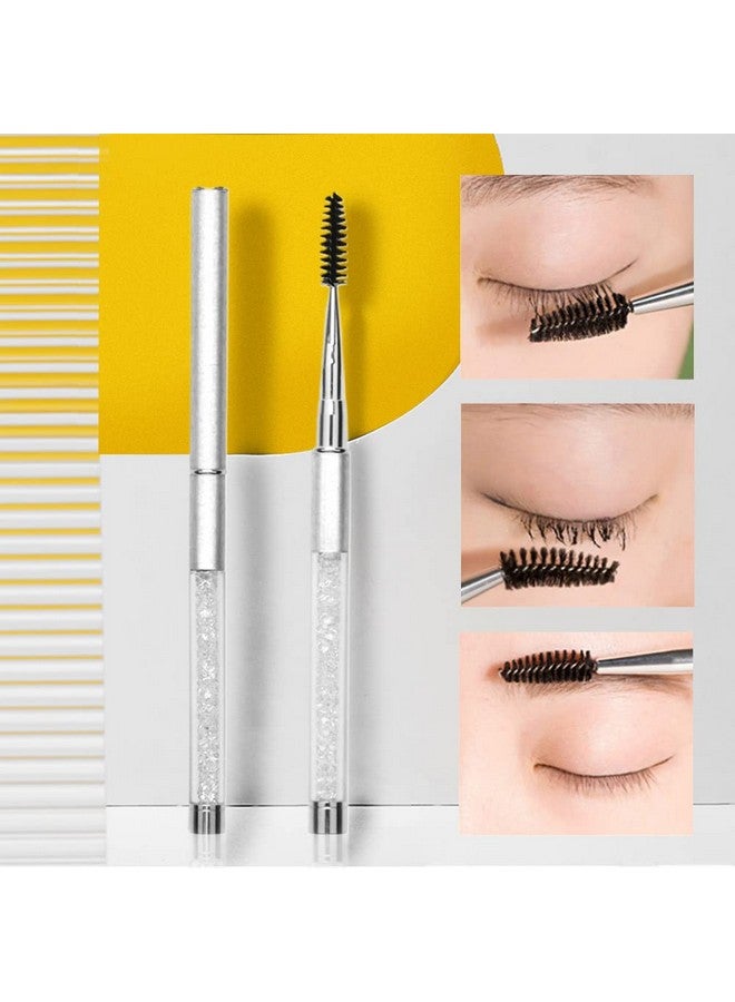SKYPIA Eyelashes Comb Curlers Makeup Brush Mascara Brush Make Up Wands Eyebrow Brush With Cap Travel Accessories (White)… - Image 4