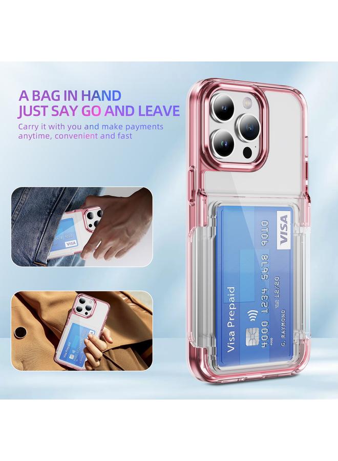 S-TOP Case For iPhone 12 Pro Card Holder Acrylic Hybrid TPU Phone Case - Image 4