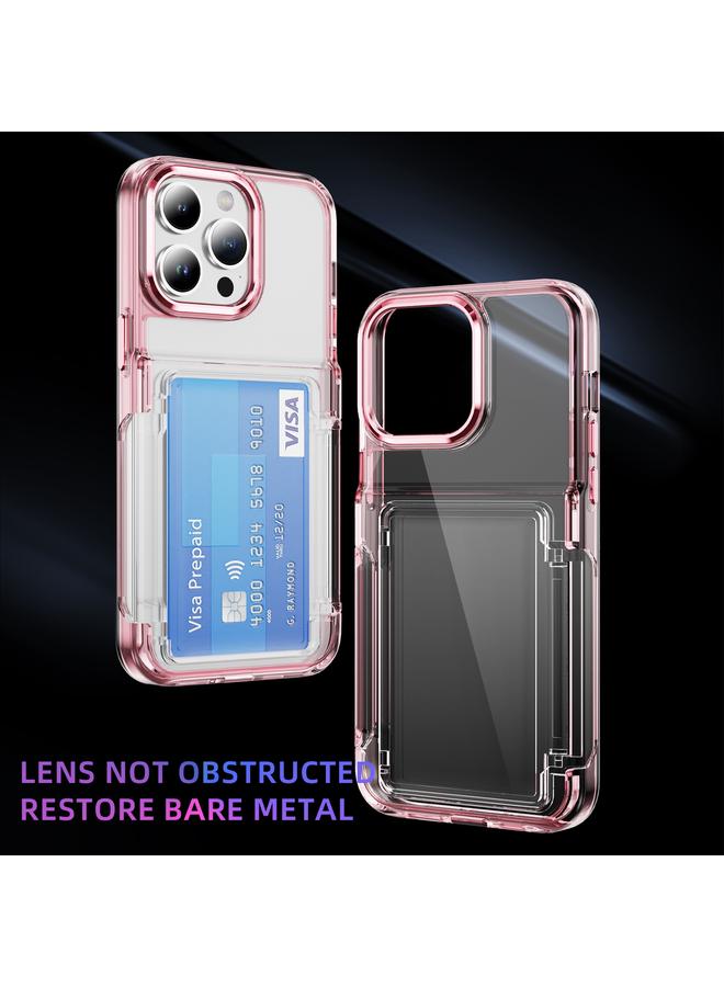 S-TOP Case For iPhone 12 Pro Card Holder Acrylic Hybrid TPU Phone Case - Image 2