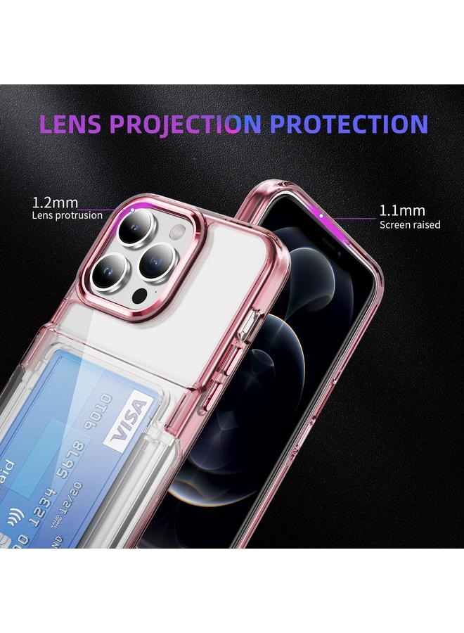 S-TOP Case For iPhone 12 Pro Card Holder Acrylic Hybrid TPU Phone Case - Image 5