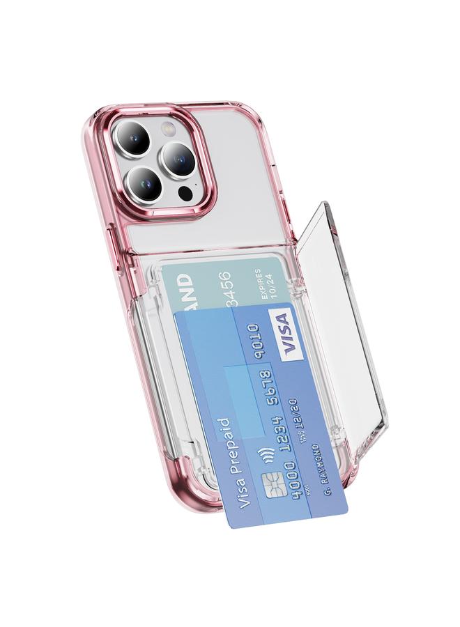 S-TOP Case For iPhone 12 Pro Card Holder Acrylic Hybrid TPU Phone Case - Image 1