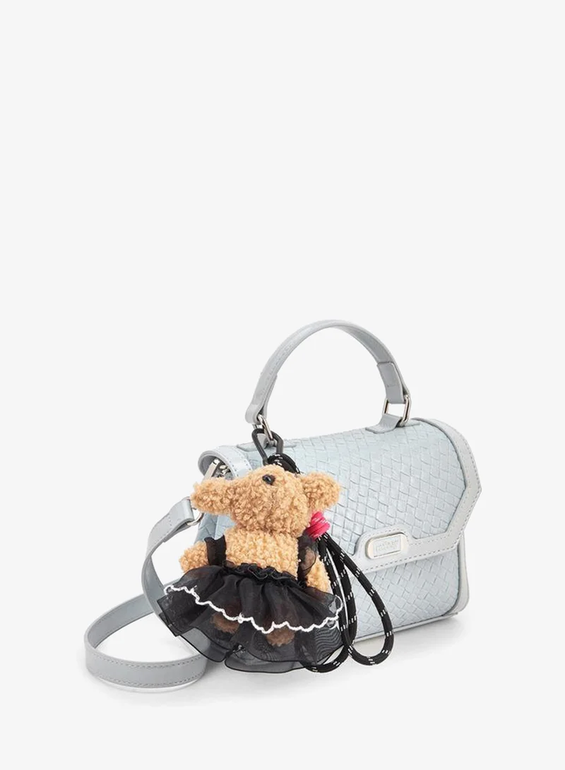 MISSY BLUE Missy Csatchel With Multiple Charms With Waffle Embossing for Women | Best Price UAE