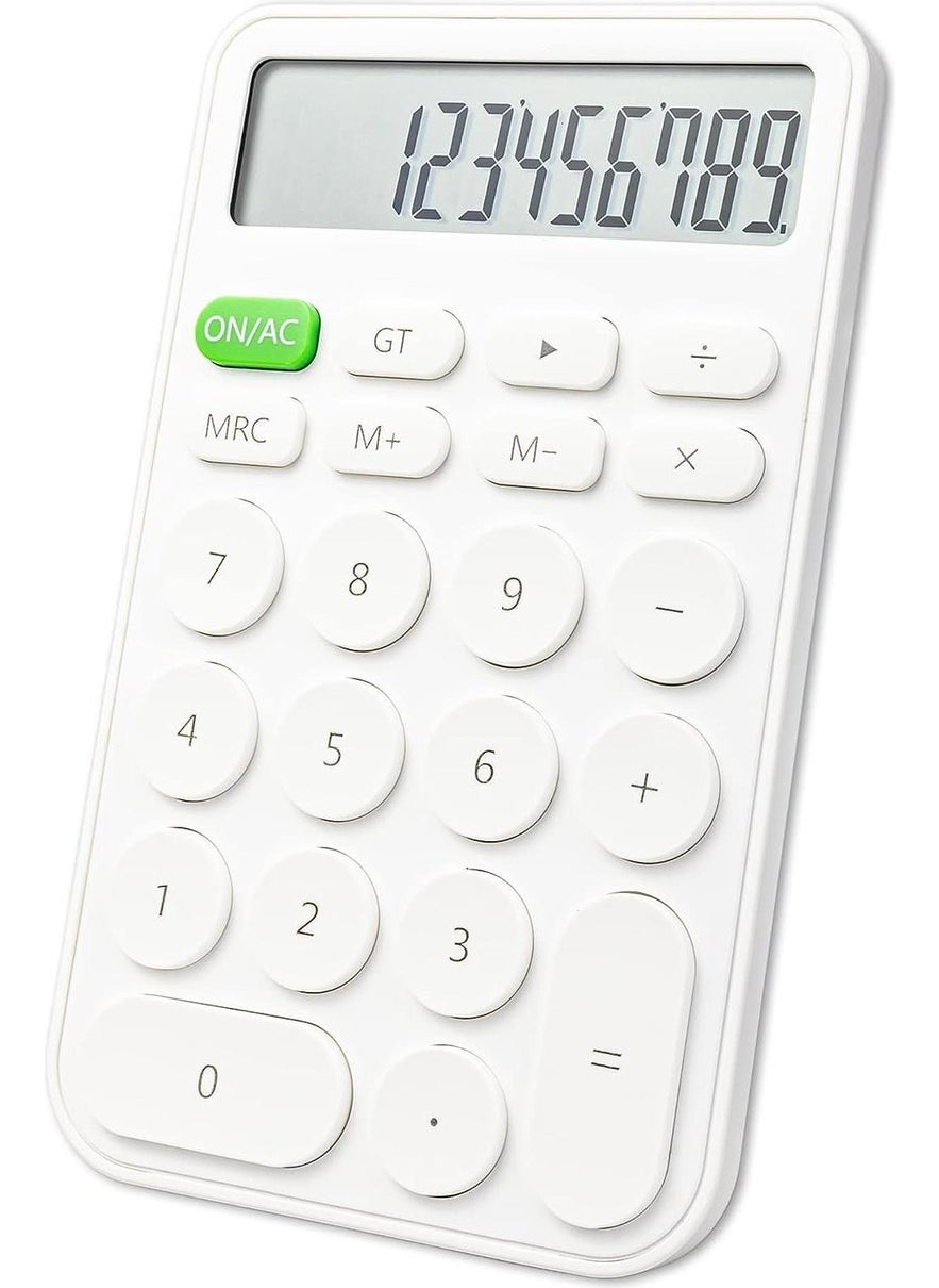 Valkyrie Junno 12 Digit Desktop Calculator with Cute Round Buttons White  - Image 1