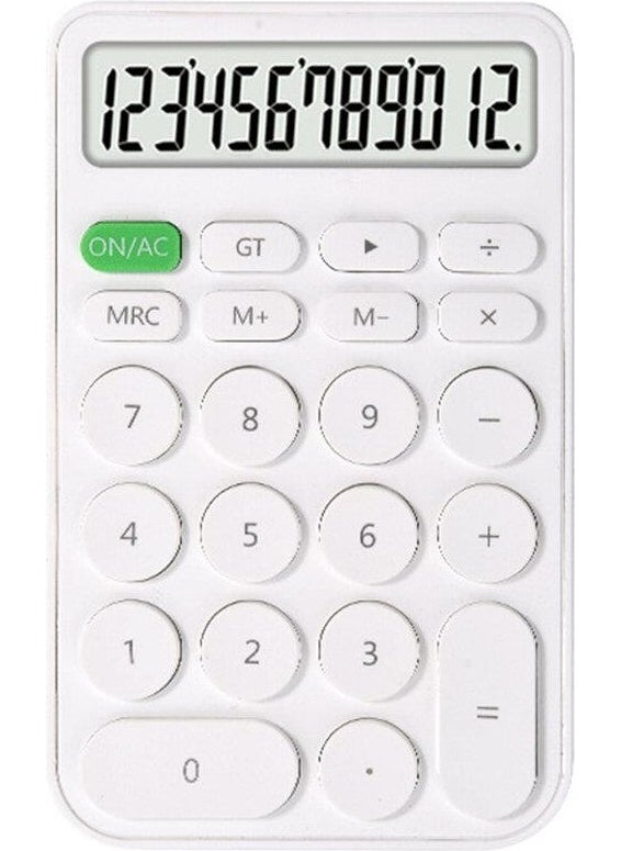 Valkyrie Junno 12 Digit Desktop Calculator with Cute Round Buttons White  - Image 2