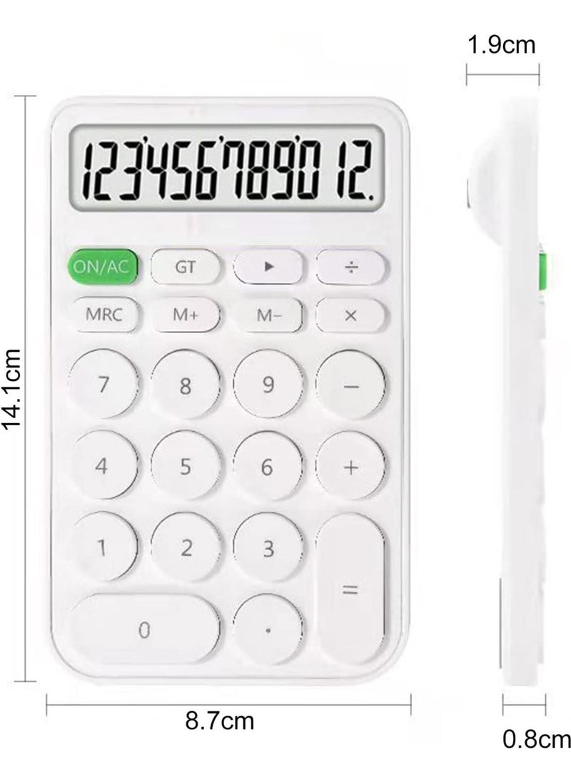 Valkyrie Junno 12 Digit Desktop Calculator with Cute Round Buttons White  - Image 4