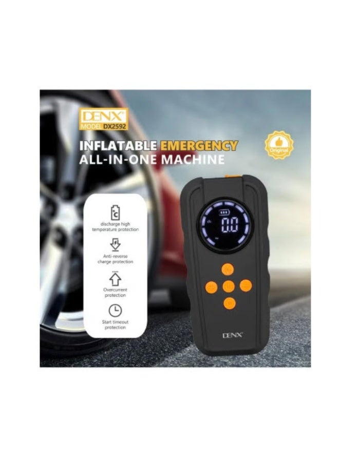 دينكس بطارية تشغيل السيارة المحمولة DX2592 بسعة 6000 مللي أمبير في الساعة مع منفاخ هواء مدمج - Image 1