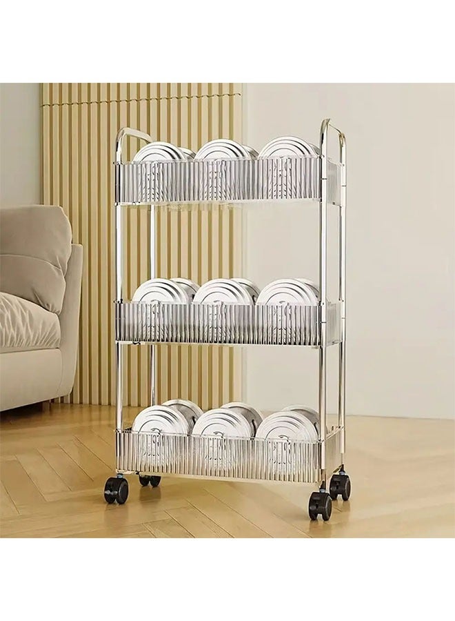 كادي ون منظم رفوف بلاستيكي و عربة تنظيم دوارة من 3 طبقات - Image 2